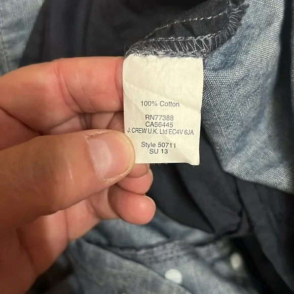 Vintage J Crew City Fit Shorts Women’s Size 8 Blue Chambray With White Polka Dot - Picture 6 of 10